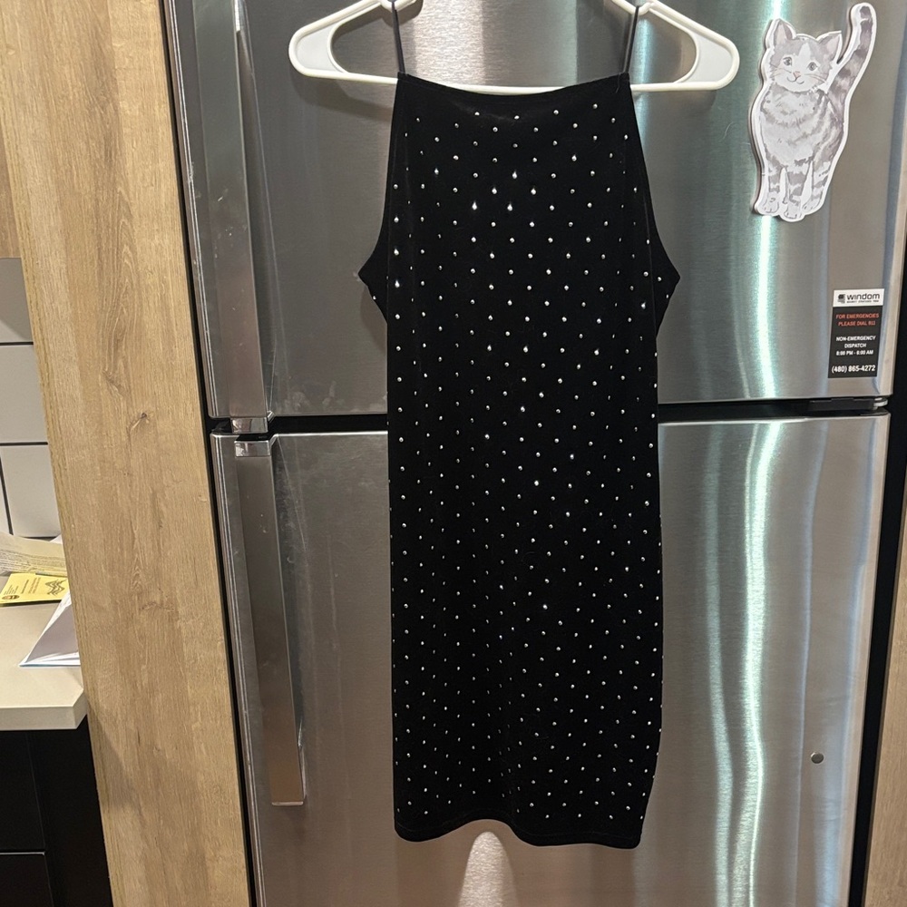 H&M Black Mini Dress with Silver Accents